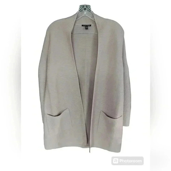 Eileen Fisher Powder Pink Silk & Cashmere Blend Straight Cardigan Sweater - Picture 2 of 5